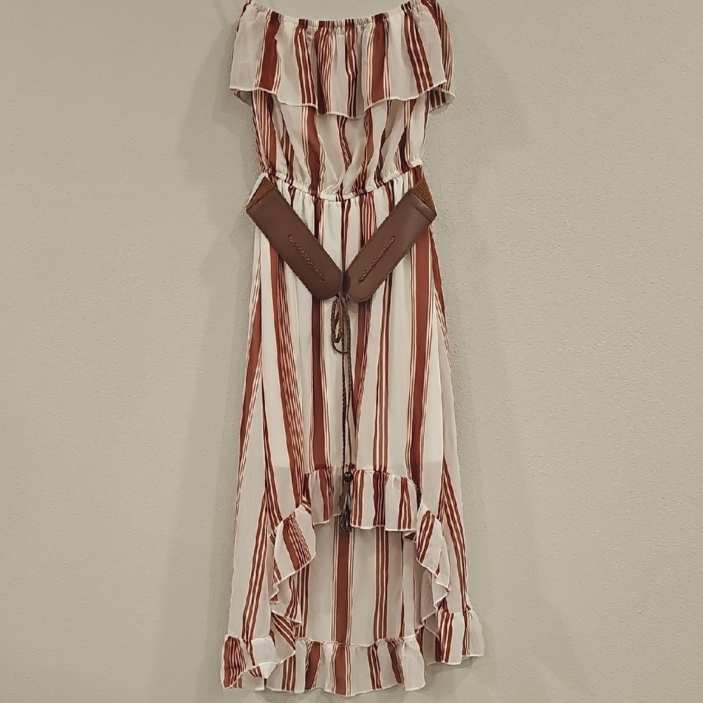 Rue21 Red and White Off-Shoulder Sundress